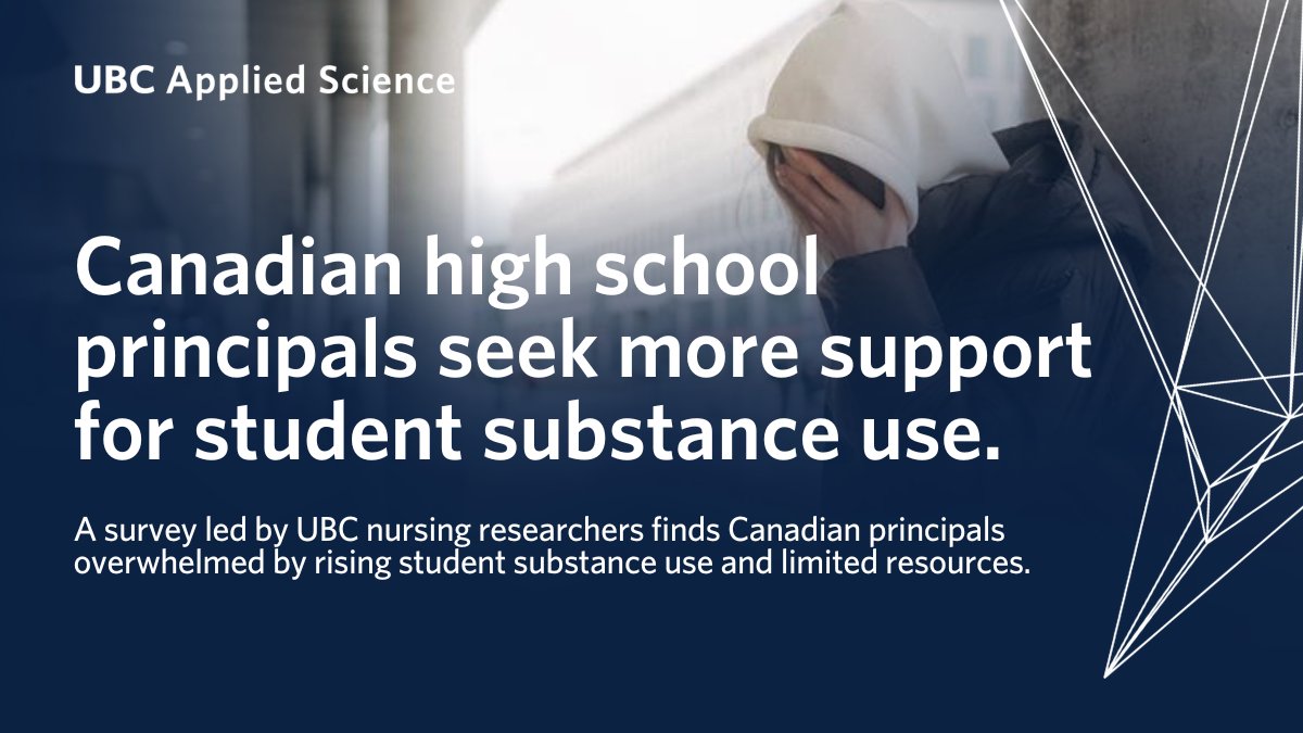 UBC Applied Science (@ubcappscience) on Twitter photo With rising student substance use and limited resources, Canadian principals are feeling the pressure.
A new survey by <a href="/UBCNursing/">UBC Nursing</a> researchers calls for a pan-Canadian, evidence-based approach to prevention and greater support for educators.
Read more: bit.ly/43bVp4U With rising student substance use and limited resources, Canadian principals are feeling the pressure.
A new survey by <a href="/UBCNursing/">UBC Nursing</a> researchers calls for a pan-Canadian, evidence-based approach to prevention and greater support for educators.
Read more: bit.ly/43bVp4U