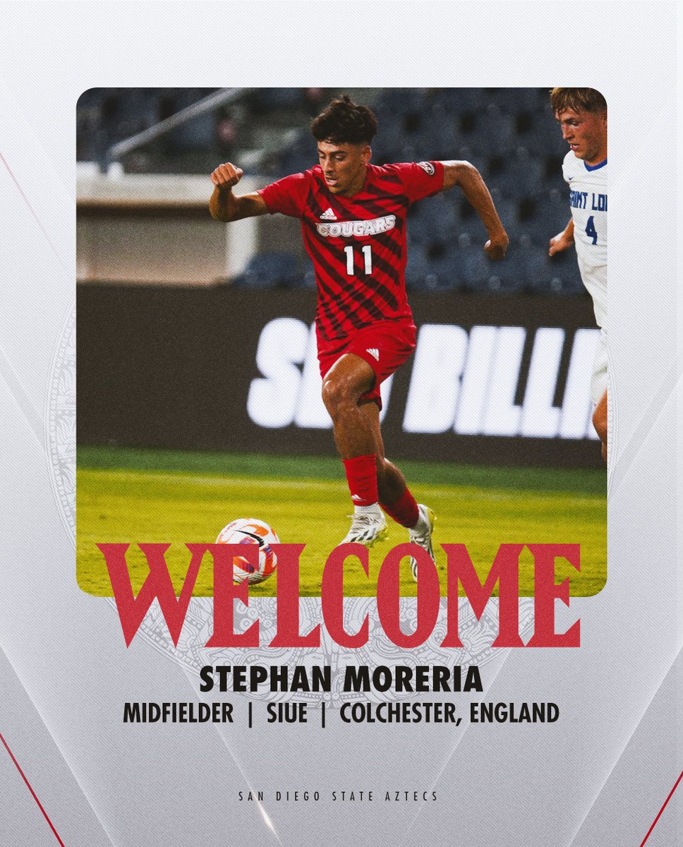 San Diego State Men's Soccer (@aztecmsoccer) on Twitter photo We've added Stephan Moreira, a former Ohio Valley Conference Offensive Player of the Year!
"Stephan is a versatile attacking player that has a desire to be the hardest working player on the pitch." <a href="/coachhops1/">Ryan Hopkins</a> We've added Stephan Moreira, a former Ohio Valley Conference Offensive Player of the Year!
"Stephan is a versatile attacking player that has a desire to be the hardest working player on the pitch." <a href="/coachhops1/">Ryan Hopkins</a>