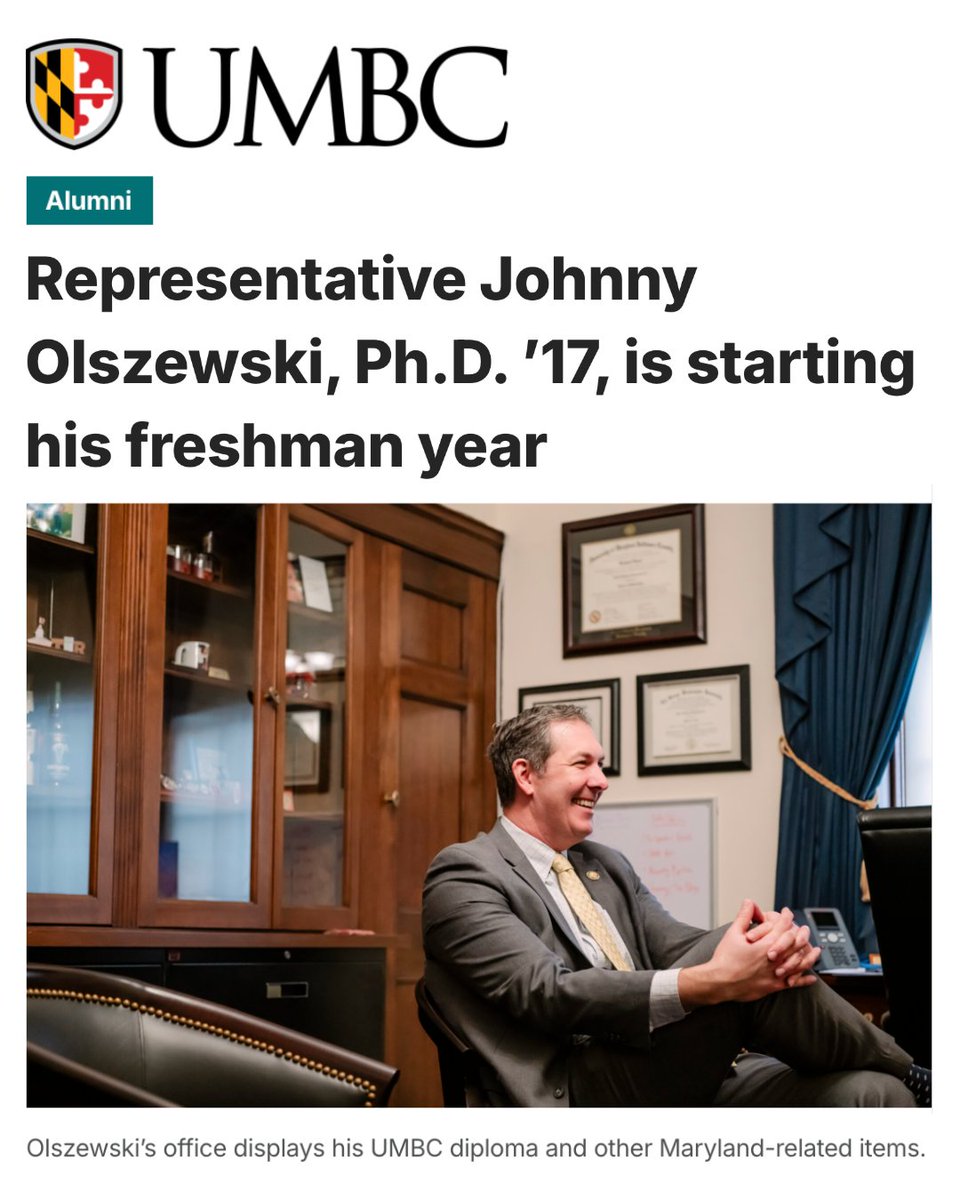 My time at <a href="/UMBC/">UMBC</a> shaped my commitment to doing the right work and finding real solutions to the tough challenges facing our country.

Proud to be featured in my Ph.D. alma mater’s magazine! #UMBCProud 🎓 umbc.edu/stories/freshm…