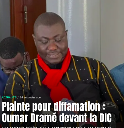 snap221com's tweet image. Omar Dramé, dans son intention de répondre à la convocation, maintient sa position tel qu’exprimée dans le communiqué. Il avertit que si cette procédure judiciaire vise à les faire taire, l’objectif est vain. 
@Mepmsenegal  
snap221sn.com/plainte-pour-d…