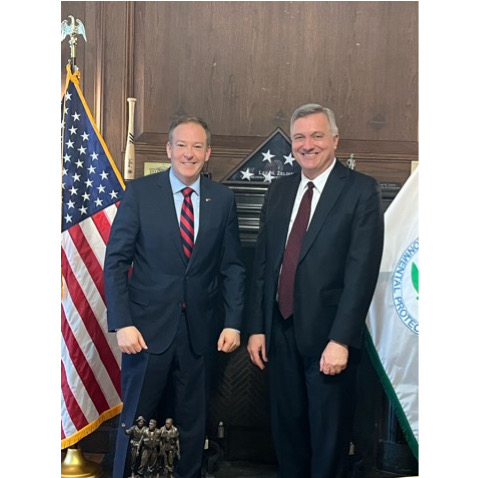 Had a great meeting with <a href="/epaleezeldin/">Lee Zeldin</a> today, discussing the need to repeal the <a href="/EPA/">U.S. EPA</a> power plant rule and other harmful regulations. I urged him to look to co-ops and <a href="/NRECANews/">NRECA</a> as trusted partners in advancing <a href="/POTUS/">President Donald J. Trump</a>’ pro-energy agenda.