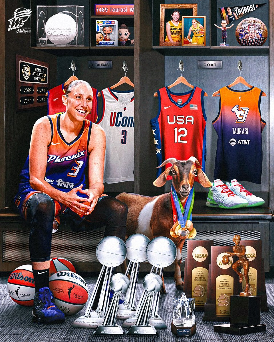 Basket_Infos's tweet photo. 🚨 Diana Taurasi annonce sa retraite !

A 42 ans la légende tire sa révérence. Le plus grand palmarès de l'histoire : 

🥇 6x championne olympique
🏆 3x championne WNBA
🏆 3x championne du monde
🏆 6x Vainqueur de l'Euroleague
🏆 3x Championne NCAA
⭐️ 1x WNBA MVP 
⭐️ 2x WNBA Finals MVP 
⭐️ 10x All-NBA Frist team
⭐️ 11x WNBA All-Star
⭐️ 5x Meilleure scoreuse WNBA