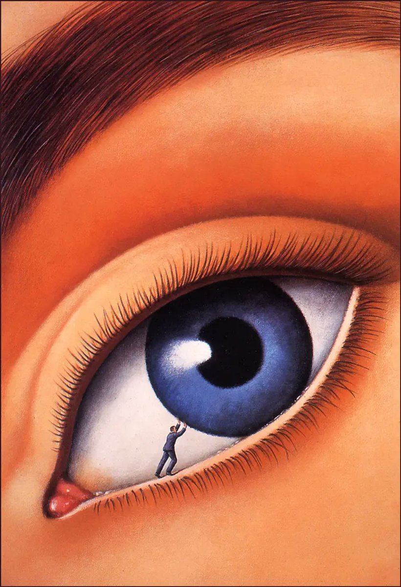 COSMIC 🐙 SLOP (@afrocosmist) on Twitter photo "Friendly Persuasion" by Rafal Olbinski, 1997 "Friendly Persuasion" by Rafal Olbinski, 1997