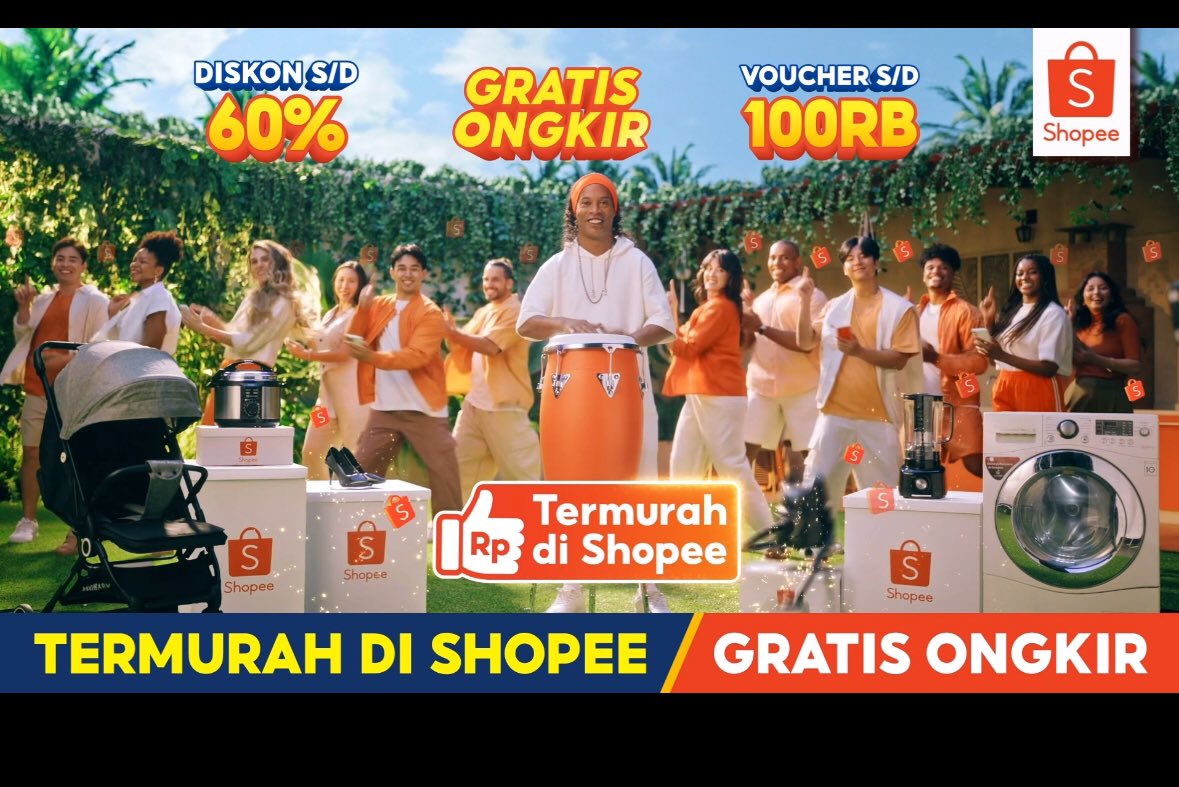 Gak kaleng-kaleng nih shopee karena Ada Ronaldinho di iklan Shopee #DiShopeeAdaRonaldinho  s.shopee.co.id/A9yFC9qwrN
