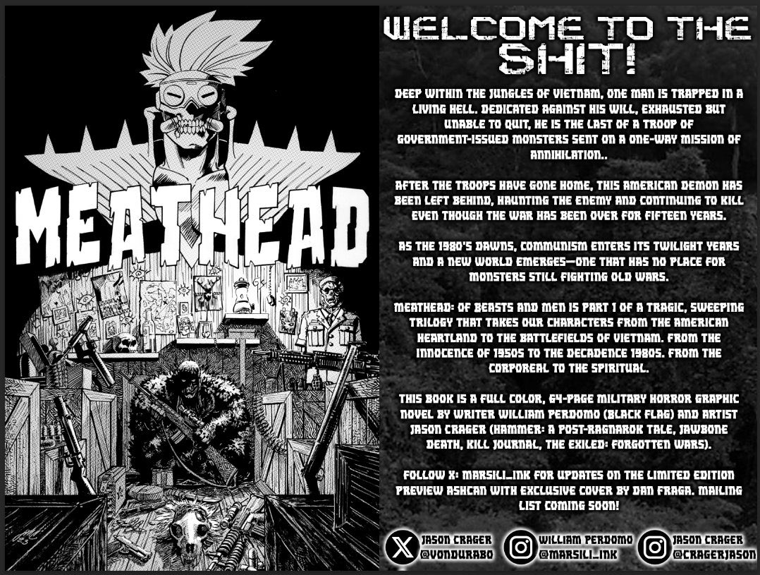 SIGN UP HERE! FREE FOLDED POSTER BY <a href="/lamanocomic/">J. Gonzo</a> with purchase!    mailchi.mp/ff11dd4d6f20/m…
Two Tiers! Premium Black Metal Back/Front Cover with ex cover by <a href="/couchdoodles/">FragaBoom!</a> ; non limited tier with ex cover by <a href="/NickPitarra/">PITARRA</a> ! 20+ Pages of finished book!