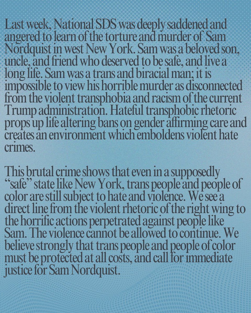 National SDS tweet media