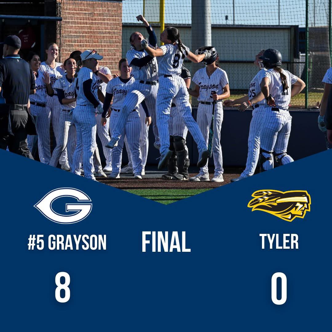 Great start to our doubleheader! Third shutout in a row, and sixth on the season! #GWAY 

-Layne Reh: 3-4, 2 HR (game ending home run in sixth inning), 4 RBI
-Halle Giaudrone: 2-3, HR, 2 RBI
-Abby Wood: 2-3, 2B, 2 RBI
-Delilah Robles: 5 IP, 4 H, 4 K
-Riley Mays: 1 IP, 0 H, 1 K