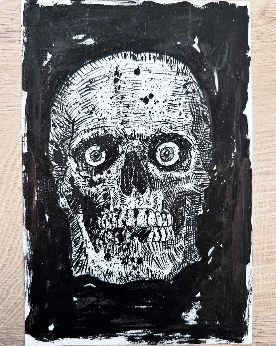 I just added this pen and ink skull to my shop. Click the link:  danieljvaladez.com/product-page/b…