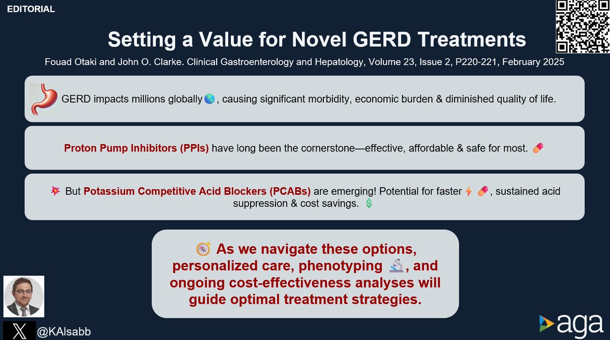 Joseph Sleiman, MD, FACP (@josephhabibi_md) on Twitter photo #CGH4ALL 📣 <a href="/AGA_CGH/">CGH</a>
✅PPIs have been the go-to GERD treatment (effective, safe, & affordable)💊
⚡️Read about how PCABs may impact the landscape of GERD management?🤔
#PPI #PCABs #GERD
Editorial🔗 doi.org/10.1016/j.cgh.…
Reported by <a href="/KAlsabb/">Khaled Alsabbagh</a>
<a href="/RenaYadlapati/">Rena Yadlapati</a> <a href="/Eric_Low_GI/">Eric Low, MD MPH</a> #CGH4ALL 📣 <a href="/AGA_CGH/">CGH</a>
✅PPIs have been the go-to GERD treatment (effective, safe, & affordable)💊
⚡️Read about how PCABs may impact the landscape of GERD management?🤔
#PPI #PCABs #GERD
Editorial🔗 doi.org/10.1016/j.cgh.…
Reported by <a href="/KAlsabb/">Khaled Alsabbagh</a>
<a href="/RenaYadlapati/">Rena Yadlapati</a> <a href="/Eric_Low_GI/">Eric Low, MD MPH</a>