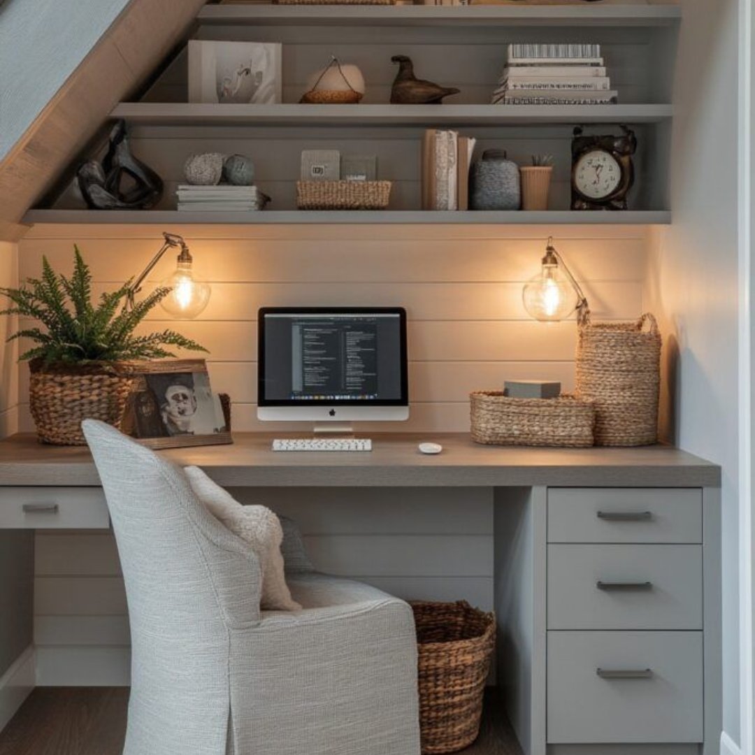 SushmaKhinvasa1's tweet image. Work smarter, not harder! ✨💻 Transform your space with these stylish and functional home office ideas—because productivity starts with the perfect setup. 🚀🏡

#WorkFromHome #HomeOfficeGoals #DreamWorkspace