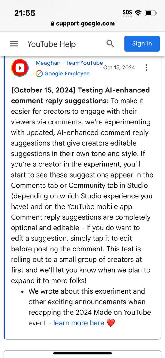 steverambo420's tweet image. YouTube wants you to use AI suggestions to reply to comments. Please do not use this if you have a YouTube channel. It’s dehumanizing in the worst way.