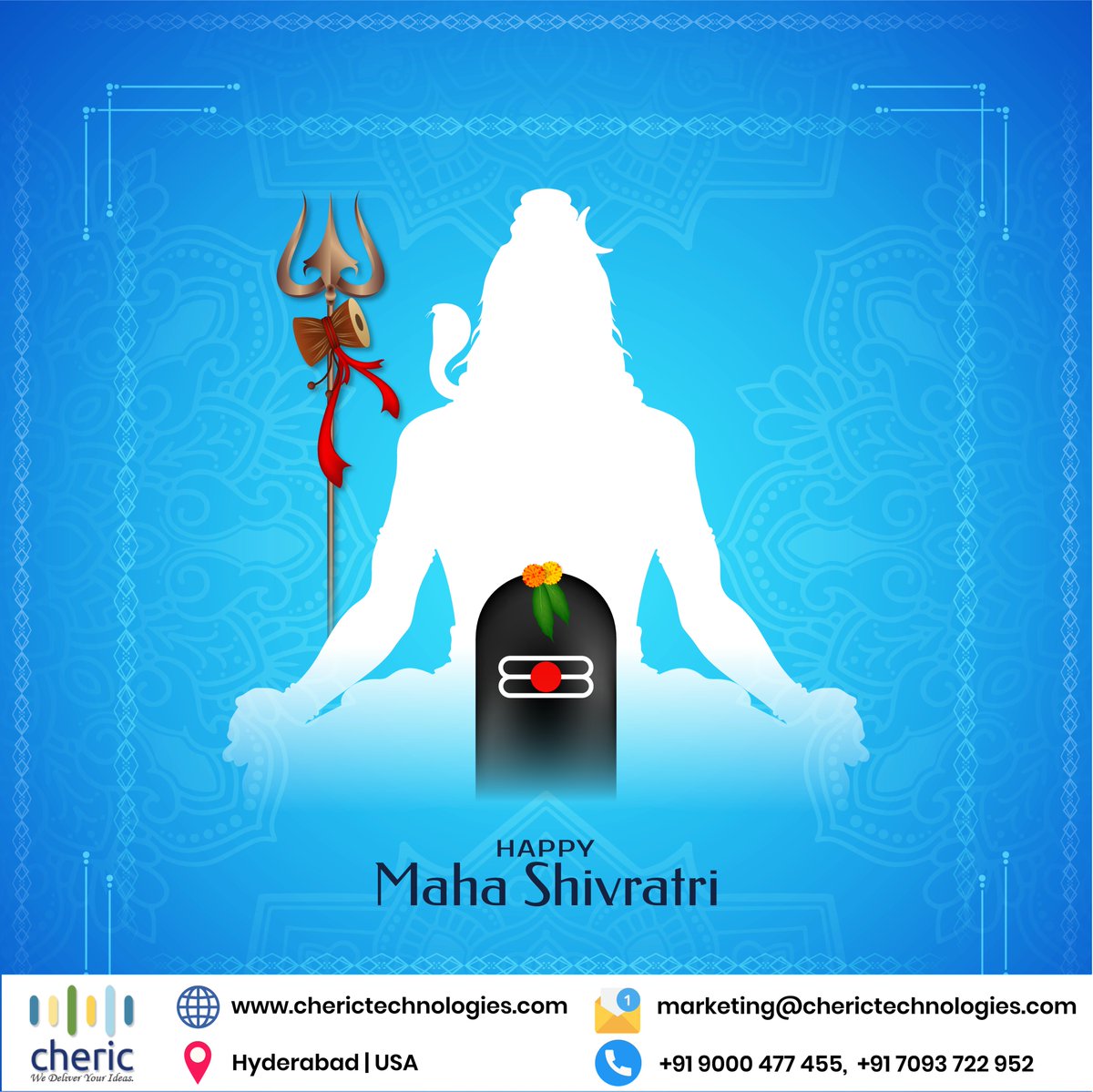 cherictech's tweet photo. May this Maha Shivratri bring peace, prosperity, and positivity into your life. Let’s celebrate the divine power of Lord Shiva and seek his blessings for success and strength
#MahaShivratri #HarHarMahadev #LordShiva #ShivratriVibes #ShivaShakti #ShivBhakt #OmNamahShivaya #Shivra https://t.co/r3WoQmMdWU
