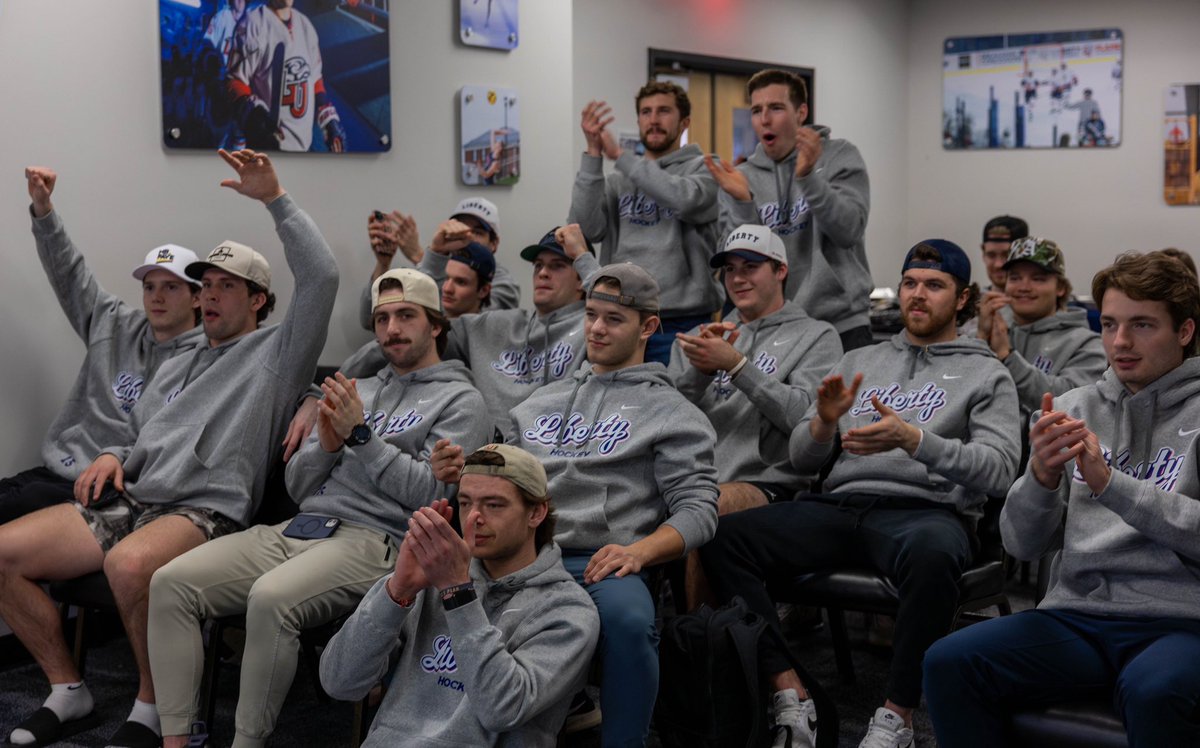 LibertyHockey's tweet photo. We’re heading to the National Championships as the #4 seed🔥 #RocktheRink https://t.co/bfAYBmQQqm