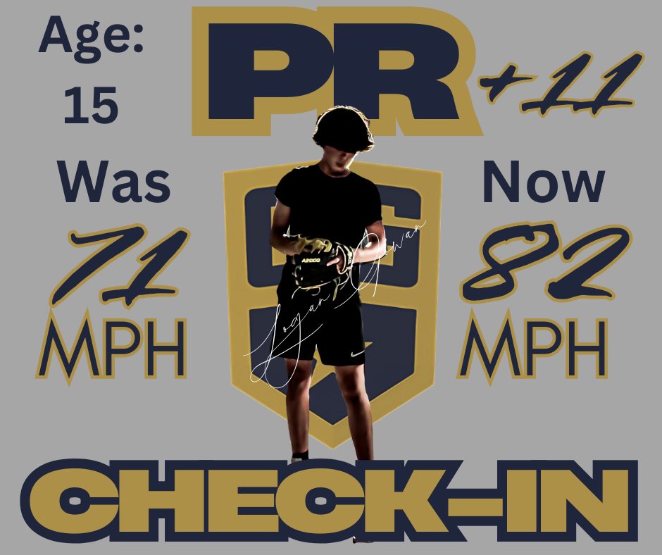 CompleteGameMI's tweet image. Logan had a slow start with his velo progression but, with determination and trusting the process he has jumped to his goal. Now on to 85!