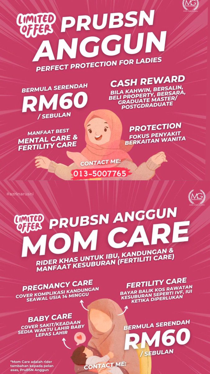 AlifAzmie_'s tweet photo. Alhamdulillah, Claim client approved for PruBSN Anggun 🌸

Client deliver baby on 2024 &amp; dalam masa seminggu process went smooth. Bonus sebanyak RM2,100 telah dikreditkan.

Plan Anggun sesuai untuk wanita yang masih bujang &amp; ada planning untuk berkahwin dalam masa terdekat ✨ https://t.co/bN2JzWXT0M