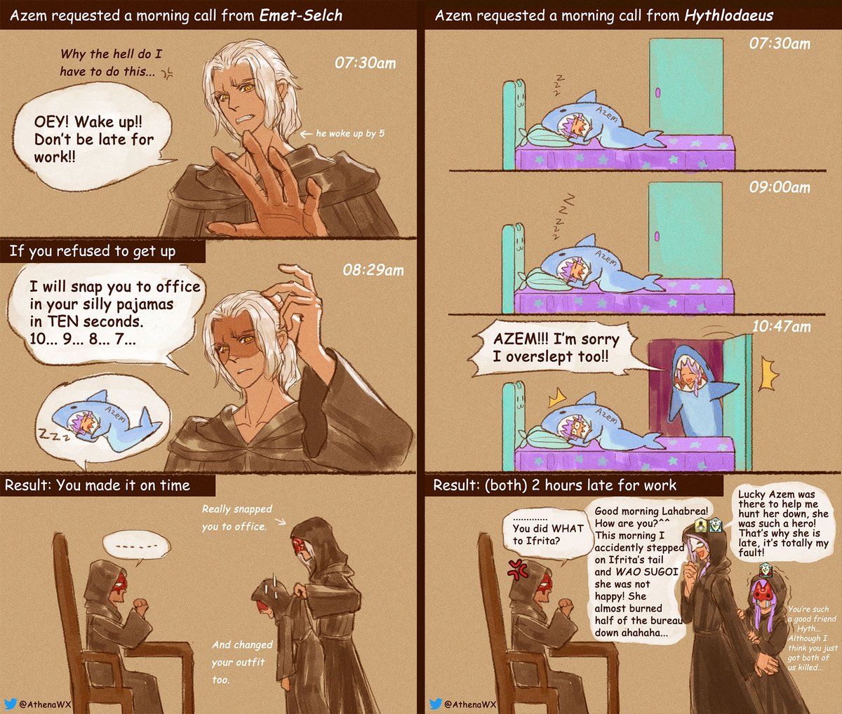 AthenaWX's tweet photo. Oh My Zodiark, you won't believe what I foundπ€£Now I own the same shark onesie as my Hythazemet!π#Hythlodaeus #EmetSelch #AzemZoe https://t.co/Cae36LHlsM