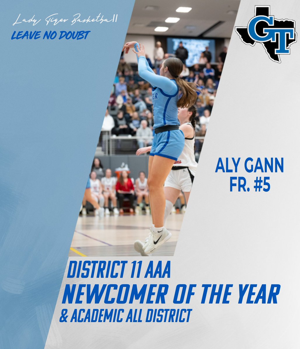 DISTRICT AWARDS--🐅💙

Fr. Aly Gann- Newcomer of the Year &amp; Academic All District

📸 Laci Bracewell