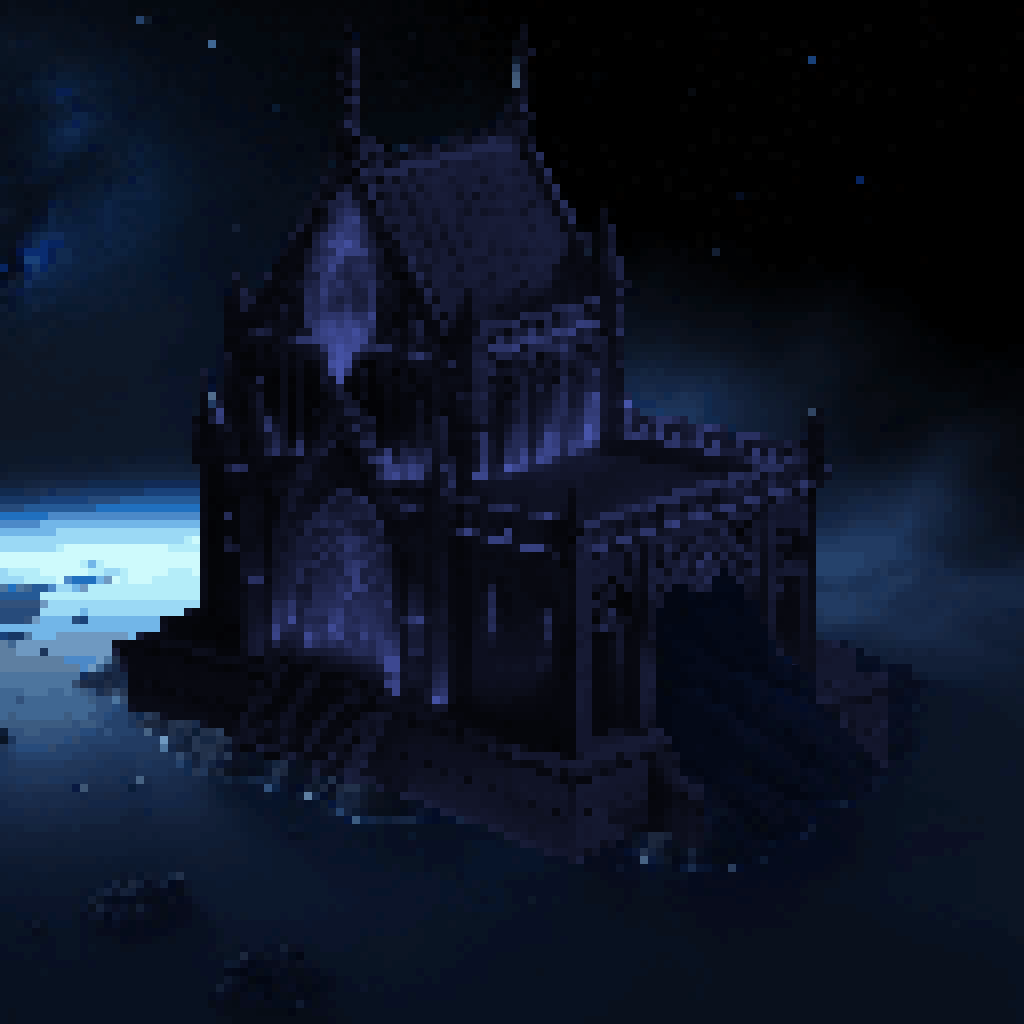 move_mansions's tweet photo. a gothic cathedral drifting through the cosmic abyss.

pixel real estate doesn’t have to be on earth. 

what if the right land was never land at all? https://t.co/B15kxIjSRQ