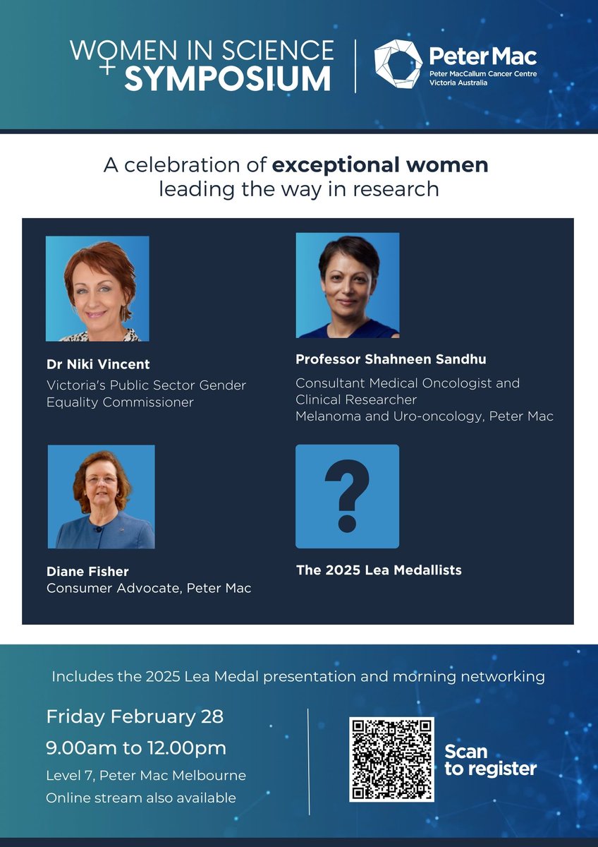 Peter Mac Research (@petermacres) on Twitter photo The Annual <a href="/PeterMacCC/">Peter Mac Cancer Centre</a> Women in Science Symposium is happening this Friday. Join us for an inspiring morning from leading women. petermac.org/wiss
#WomenInSTEM The Annual <a href="/PeterMacCC/">Peter Mac Cancer Centre</a> Women in Science Symposium is happening this Friday. Join us for an inspiring morning from leading women. petermac.org/wiss
#WomenInSTEM