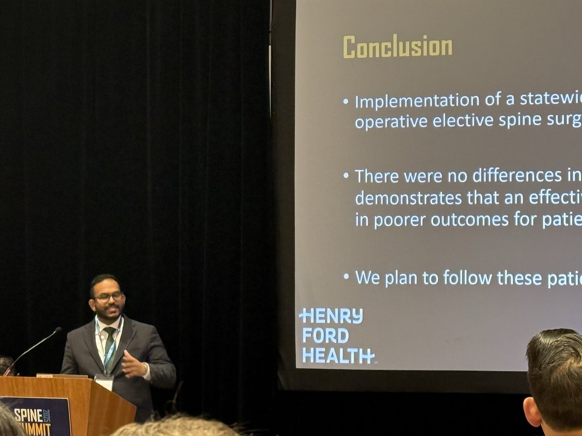 Dheeraj Kagithala (@ksdreddy99) on Twitter photo Grateful to be back <a href="/spinesection/">AANS/CNS Spine Section</a> this past weekend to present our <a href="/MSSIC5/">MSSIC</a> and <a href="/HenryFordNeuro/">Henry Ford Neuroscience</a> work!
Happy to have met some old friends and make new ones! Looking forward to next year!
#spine #spinesummit2025 Grateful to be back <a href="/spinesection/">AANS/CNS Spine Section</a> this past weekend to present our <a href="/MSSIC5/">MSSIC</a> and <a href="/HenryFordNeuro/">Henry Ford Neuroscience</a> work!
Happy to have met some old friends and make new ones! Looking forward to next year!
#spine #spinesummit2025
