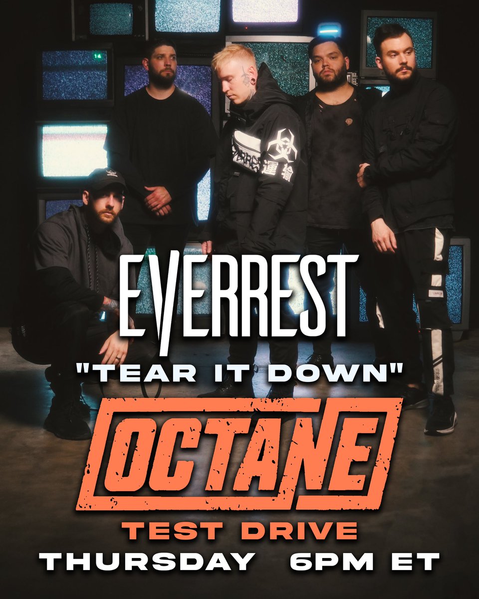 everrest_band's tweet image. Our new song TEAR IT DOWN will be making its SiriusXM debut on Octane’s Test Drive this Thursday at 6pm ET! 

We need YOU to help us run it up! Be sure to tag and follow @josemangin &amp;amp; @siriusxmoctane and let them know you want to hear more EVERREST on Octane!

📷: @whosmattrush