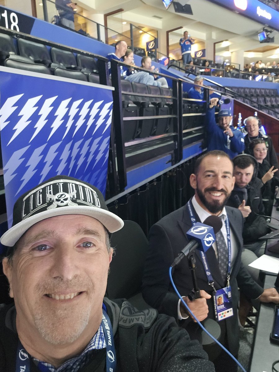prosportsdjs's tweet photo. Back in the hot seat!!! Tonight the @TBLightning and Edmonton Oilers at 730p on Hulu. Love the Lightning Vision Crew!! #7pointaudio @GregWolfTBL @prosportsdjs. Love my job!! #GoBolts @phteven02 https://t.co/YhZmycwAsL