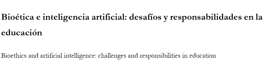 algoritmos_der's tweet image. Bioética e Inteligencia Artificial: desafíos y responsabilidades en la educación.
🔗plagcis.com/index.php/aici…