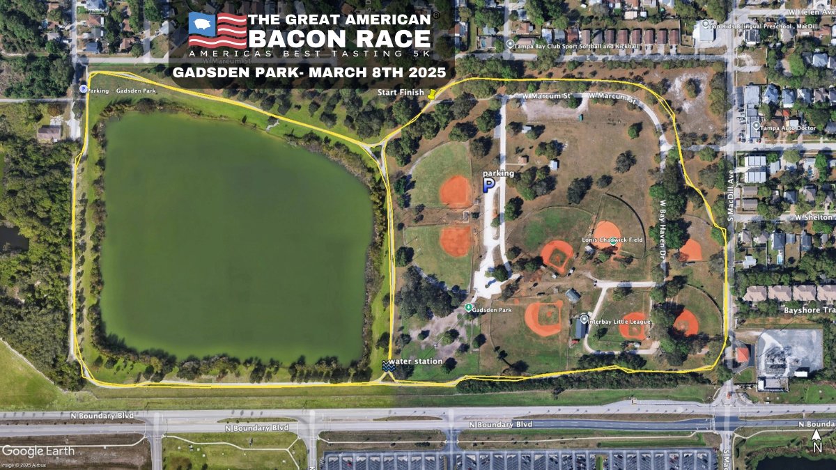 theBaconRace's tweet photo. Tampa Racers!!! Here's your course for the 2025 Great American Bacon Race. https://t.co/faUMFqcj9j
