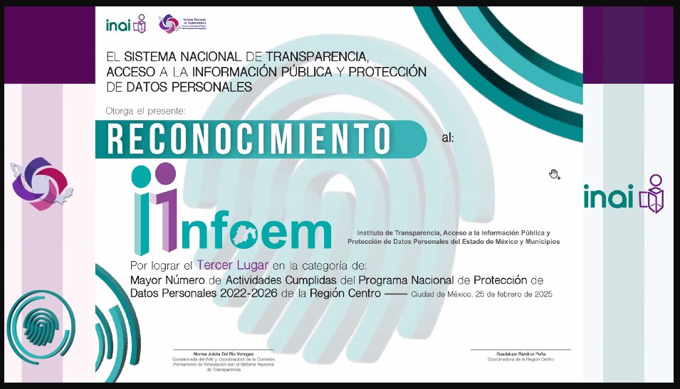 Infoem's tweet photo. 🥉El #Infoem obtuvo 3 terceros lugares en la #RegiónCentro 2022-2026:
1.Mayor No. de Actividades Cumplidas del #PROTAI
2.Mayor No. de Actividades Cumplidas del #PRONADATOS
3.Mayor Avance del #PRONADATOS
Compromiso institucional por garantizar el #DAI y #DPDP en el #EdoMéx. https://t.co/noTnQa473B