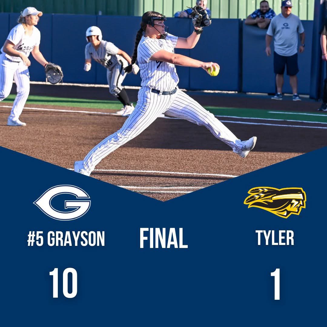 Great day at the office as we complete the DH sweep! Your fifth ranked Grayson Vikings are now 17-1 on the season! #GWAY 

-KK King: 3-3, 2 HR, 2 RBI
-Daeya Moses: 2-4, HR, 3 RBI 
-Abby Wood: 2-2, 2 RBI
-Riley Mays: 2.2 IP, 1 H, 0 R, 6 K
-Emily Bowden: 2.1 IP, 0 H, 1 R, 1 K