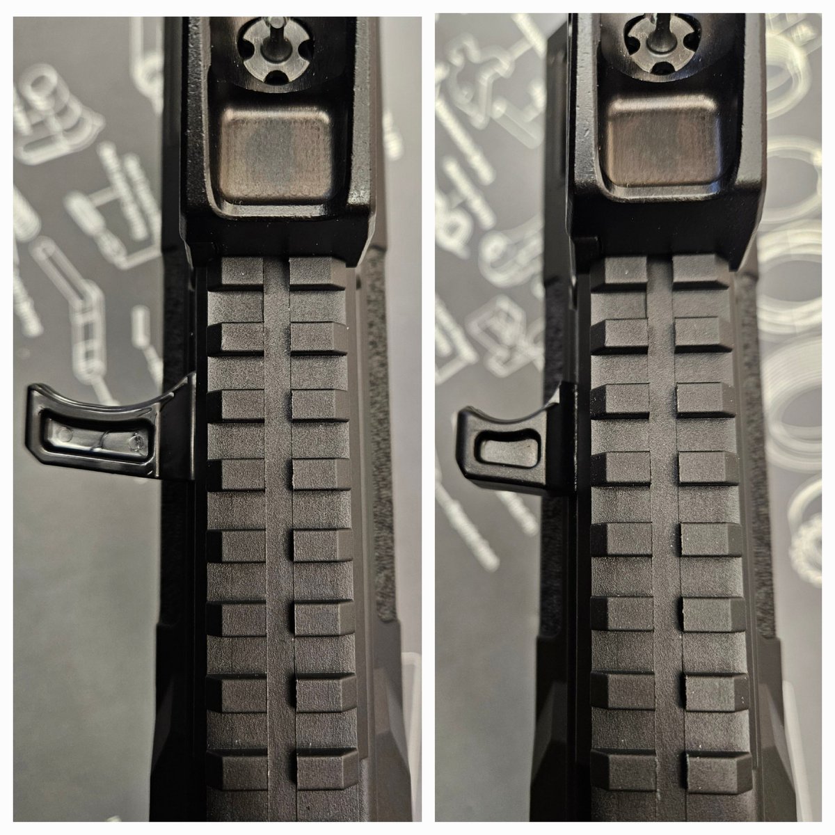 💥Swapped out the stock charge handle on the right with the HB Industries pro stock charge handle on the left! It gives a full index finger purchase vs whatever the hell CZ thought with that other thing!
#2A 🇺🇸👊🏼
#CZScorpion
#HBIndustries