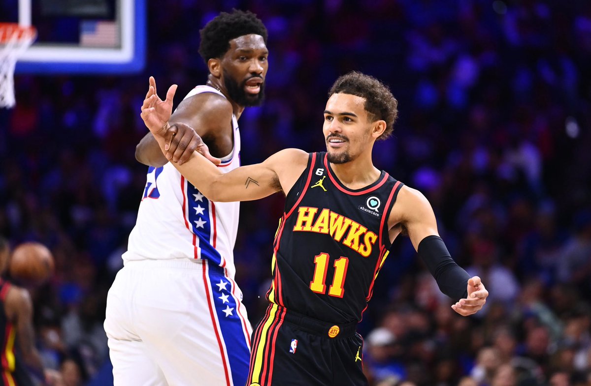 langleyatl's tweet image. According to @BovadaOfficial, the Hawks have the second-highest odds to land Joel Embiid this offseason if he’s traded.
