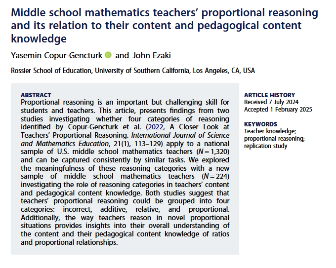 I’m thrilled to share that this paper has finally been published! It’s been a long and challenging journey, but it’s out at last! It’s open access, so feel free to read and share it with colleagues interested in mathematics education and teacher education.
tandfonline.com/doi/epdf/10.10…