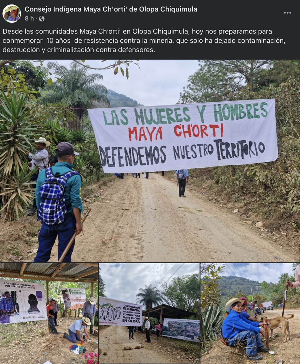 Factor4_GT's tweet photo. 📢 10 AÑOS DE RESISTENCIA: EL PUEBLO MAYA CH’ORTI’ DE OLOPA SE ENFRENTA A LA MINERÍA 📢
Por más de una década, las comunidades Maya Ch’orti’ de #Olopa, #Chiquimula, han luchado contra la minería que ha devastado su territorio. La empresa Cantera Los Manantiales inició operaciones en 2012 sin consulta previa, generando contaminación ambiental, crisis de salud y persecución a líderes comunitarios.

🌿 Impactos de la minería:
🔹 Contaminación del agua y suelos
🔹 Enfermedades en la piel y problemas respiratorios
🔹 Muerte de ganado y pérdida de cultivos

A pesar de la suspensión de la licencia en 2019 por la Corte Suprema, la empresa siguió operando, lo que ha llevado a las comunidades a denunciar ante la Comisión Interamericana de Derechos Humanos (@CIDH) en 2024.

💪🏾 Resistir tiene un precio: Criminalización, amenazas y asesinatos han sido el costo de defender la tierra. Líderes como Elizandro Pérez y Medardo Alonzo Lucero han sido asesinados, mientras otros enfrentan persecución legal.

📢 ¡El pueblo Maya Ch’orti’ sigue en pie de lucha! Exigen el cierre definitivo de la minera y el respeto a sus derechos. #NoALaMinería #OlopaResiste #JusticiaParaLosPueblosIndígenas