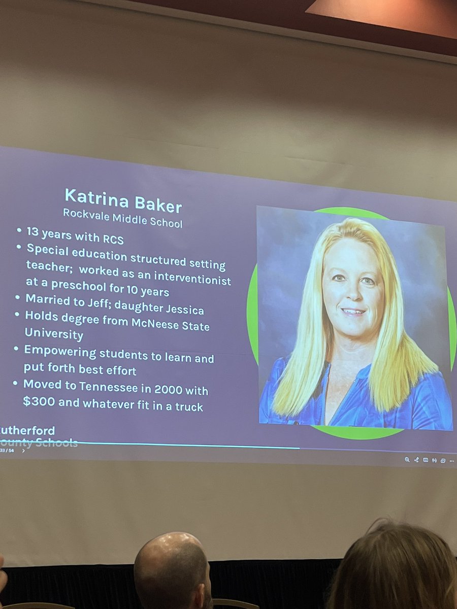 RMSRavens's tweet photo. We are thrilled to celebrate Mrs. Baker!  She pours her heart and soul into her students and is a dependable and supportive co-worker. Rockvale is proud of our RCS TOY! #RavenPride https://t.co/fG8eHjvc9L