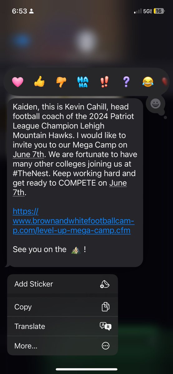kaidenhanson_'s tweet photo. Very excited and Blessed to receive another invite to @LehighFootball Mega Camp!!! Thank you @coach_cahill and @CoachKeeonShaw for the invitation.
 
Ready to work ⛰️🔝 https://t.co/ayMyQLLVUQ