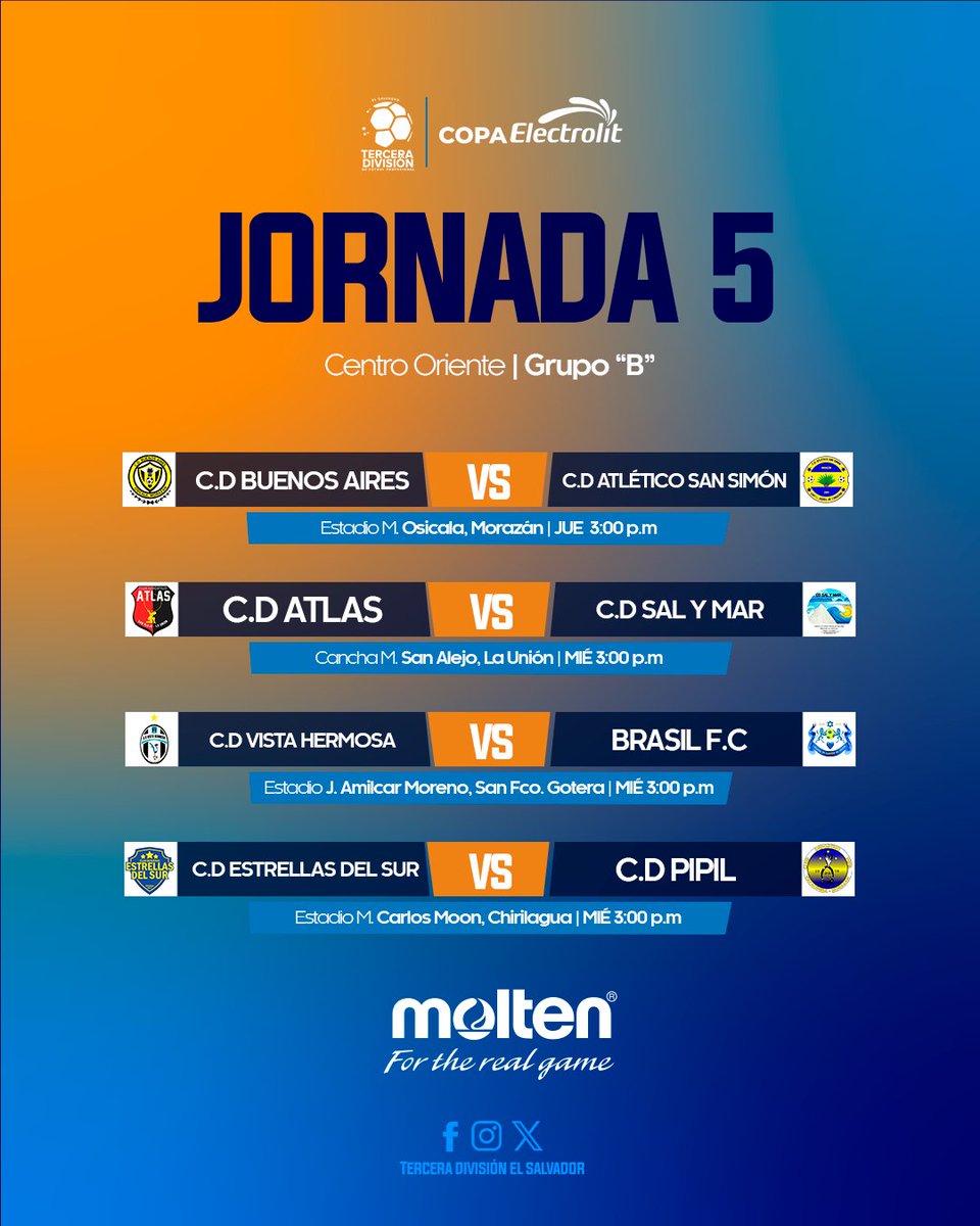 La fecha 5 del torneo clausura se viene este miércoles en nuestra liga.