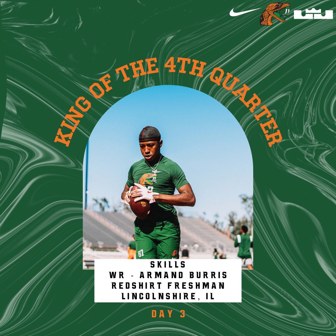 Can’t forget about my “skill” guys!!
#FINISH

4th Qtr. #3

Skill:  DB Chase Lloyd
              DB TeQuan Latimore
              WR Armand Burris