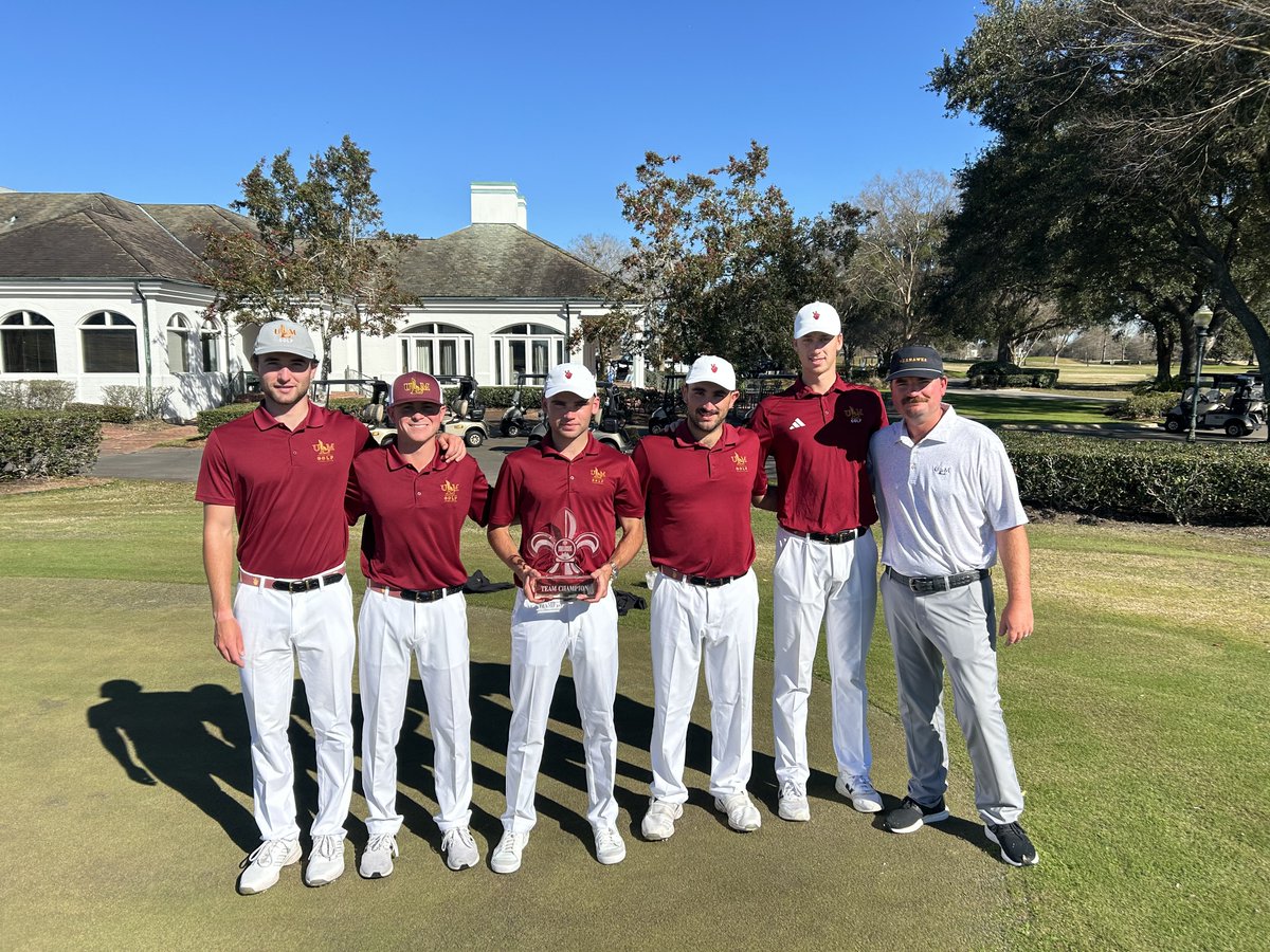 Another Warhawk win🏆 

The men's golf team wins the 2025 Gulf Coast Collegiate with a final score of -8! 

Louis Anceaux finishes third at -3 total while Theis Poulsen finishes 4th at -2!

#PartOfTheProcess | #ULMGolf