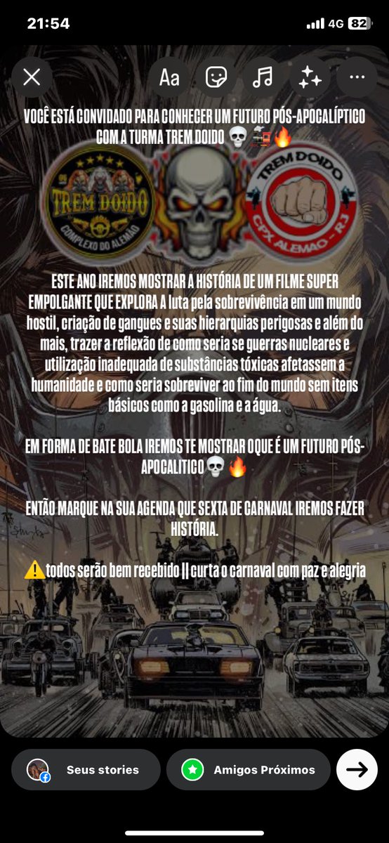 turmatremdoido's tweet photo. TREM DOIDO 5 ANOS 🚂💀🔥

50 adultos e 15 crianças vão te mostrar o mundo do filme MadMax 🎬🚂🔥

PREPAREM-SE QUE SEXTA DE CARNAVAL CPX DO ALEMÃO IRA TER +1 ESPETÁCULO ⏳⏳⏳ https://t.co/UajrJZs64u