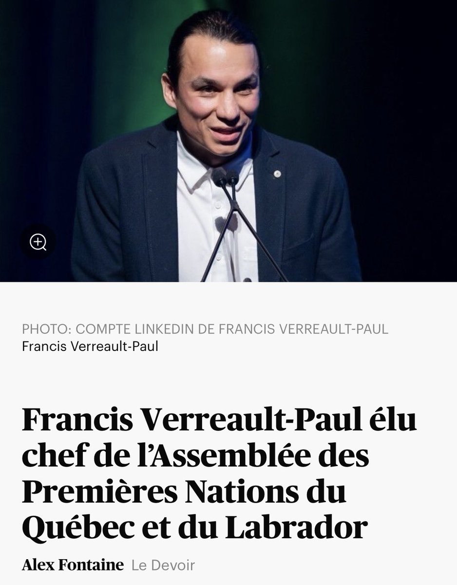 Alia Hassan-Cournol (@alia_hassancour) on Twitter photo Toutes mes félicitations à Francis Verreault-Paul nouveau chef de <a href="/apnql/">APNQL_AFNQL</a>
J’ai bien hâte de continuer la grande collaboration entre la Ville de Montréal et l’Assemblée des Premières nations du Québec et du Labrador.
Encore un immense merci à <a href="/picardghislain/">Ghislain Picard</a> qui quitte après 33 Toutes mes félicitations à Francis Verreault-Paul nouveau chef de <a href="/apnql/">APNQL_AFNQL</a>
J’ai bien hâte de continuer la grande collaboration entre la Ville de Montréal et l’Assemblée des Premières nations du Québec et du Labrador.
Encore un immense merci à <a href="/picardghislain/">Ghislain Picard</a> qui quitte après 33