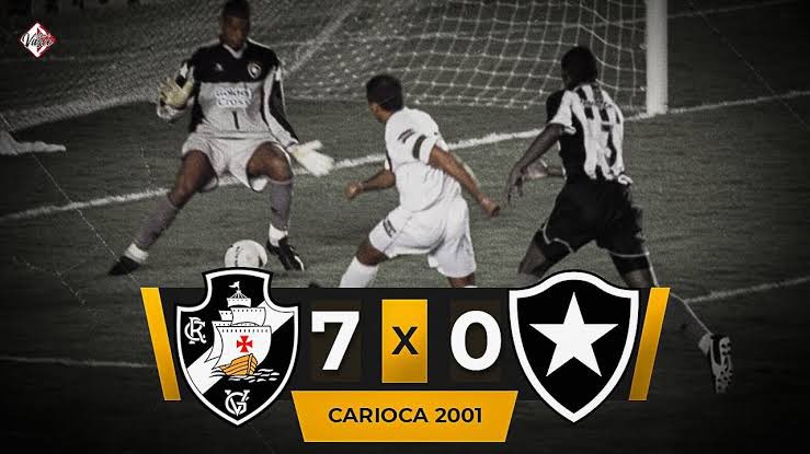 EuSouVascaino_'s tweet photo. O Vasco de 2000 foi campeão brasileiro no início de 2001, os jogos foram adiados.

O time campeão brasileiro em 2000, logo depois no início jogou contra o Botafogo.

Bem…. Esse aqui foi o placar…. https://t.co/3QxjVzOW5D