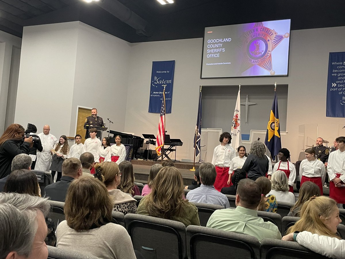 WatsonBwatson's tweet image. Tonight the GHS Culinary Arts students prepared the food for the Goochland Sherrif’s office awards ceremony. The students created the menu, researched the recipes, and prepared all of the food and it was AMAZING! Thanks Chef and all of our talented students for a job well done!!