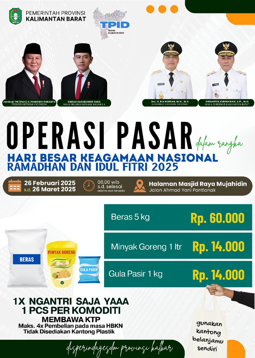OPERASI PASAR menyambut Ramadhan.

Syarat dan ketentuan pada gambar.