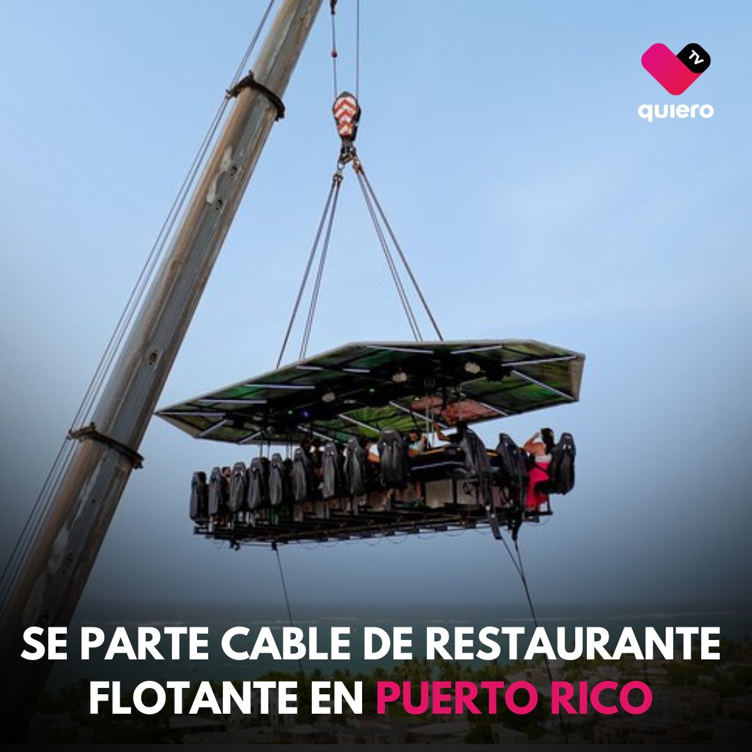 quierotv_gdl's tweet photo. #VIRAL | Captan el momento cuando se partió uno de los cables que sostiene el restaurante #FlyDining de Puerto Rico a más de 30 metros de altura; el video fue grabado por #RayshunBowers, quien celebraba su cumpleaños.
📹: #RedesSociales https://t.co/TcwZadkauo