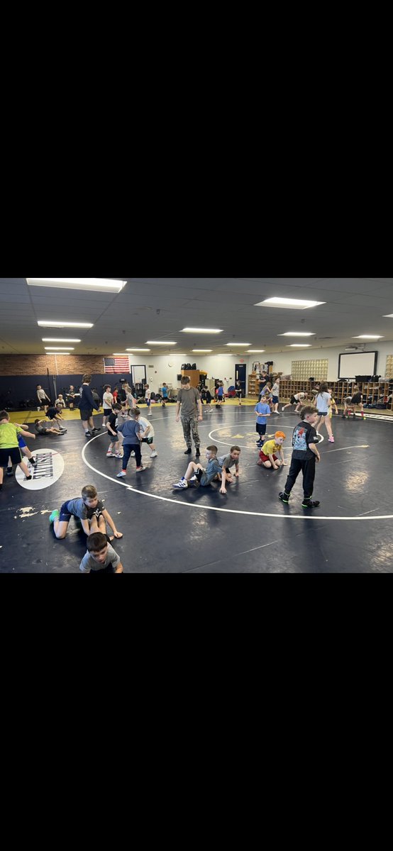 BobbyWhitenack's tweet photo. Can’t get the Gold Jackets without a start.   All 5 of these wrestlers were back helping coach elementary practice today.  150+ future Cougars @NewPrairieWR https://t.co/aLZzmD8Zun