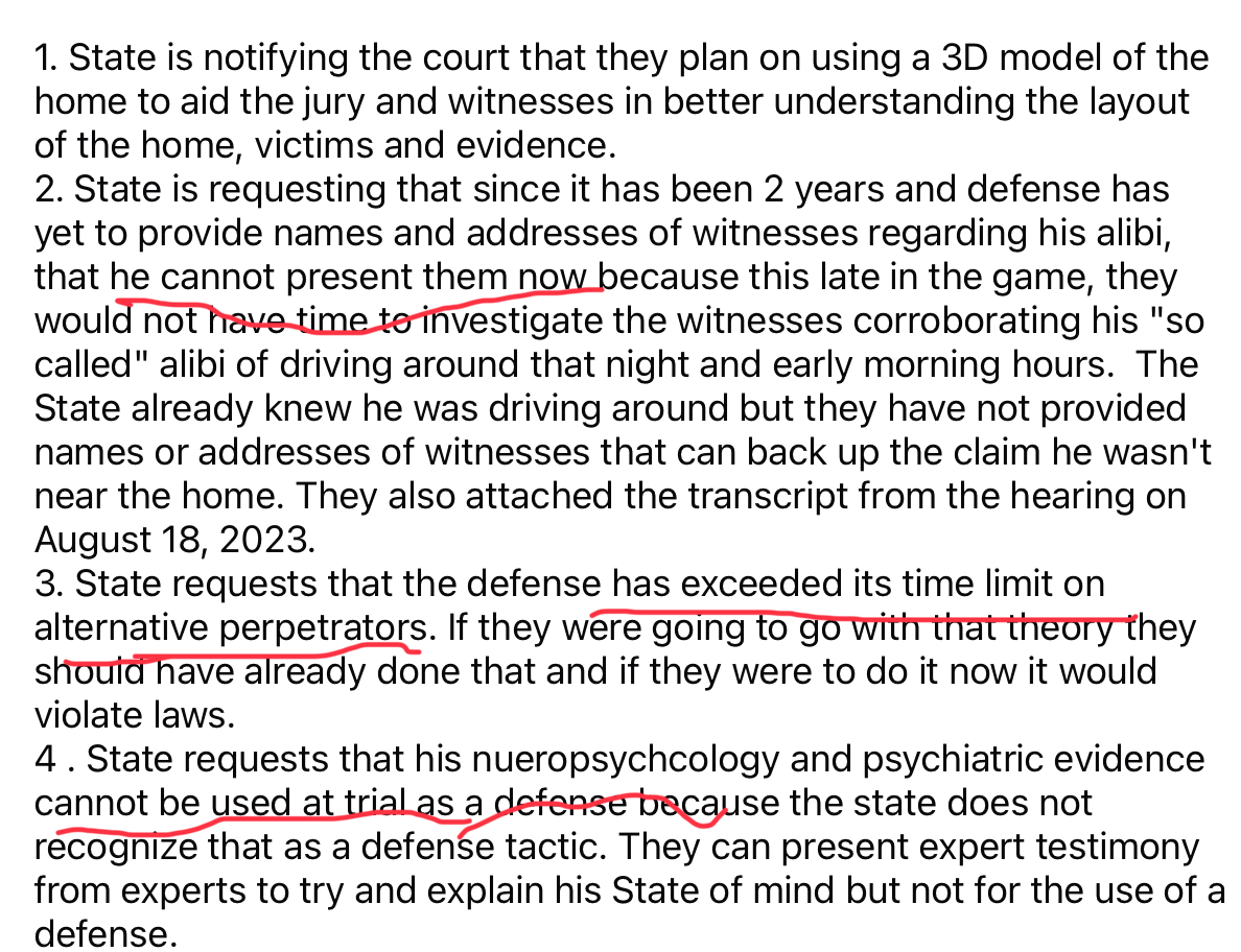 JeezItzz's tweet photo. No defense witnesses re alibi. No alternate suspect theory. #bryankohberger is on the spectrum excuse to avoid death penalty. KG’s family barred? He’s done. Turn out the lights. #YouDecide #Idaho4 https://t.co/NjnbCEMCDb