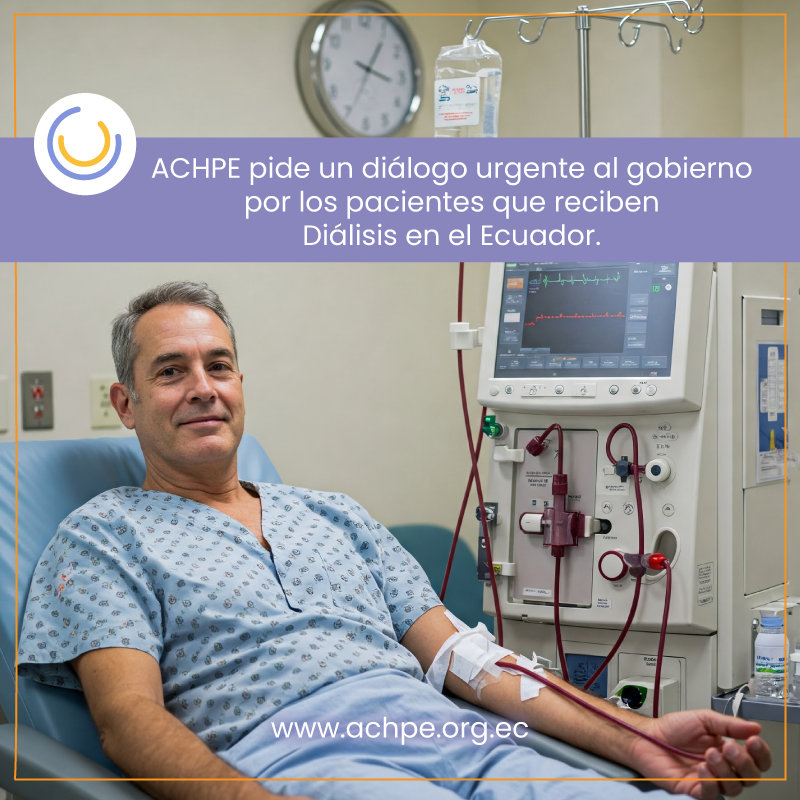 ACHPE solicita al Gobierno un diálogo efectivo para solucionar la deuda con los Centros Especializados de Diálisis Privados, que atienden a 16.959 pacientes de un total de 19.272 que en Ecuador reciben la terapia sustitutiva renal. <a href="/DanielNoboaOk/">Daniel Noboa Azin</a> acortar.link/OfrBla
