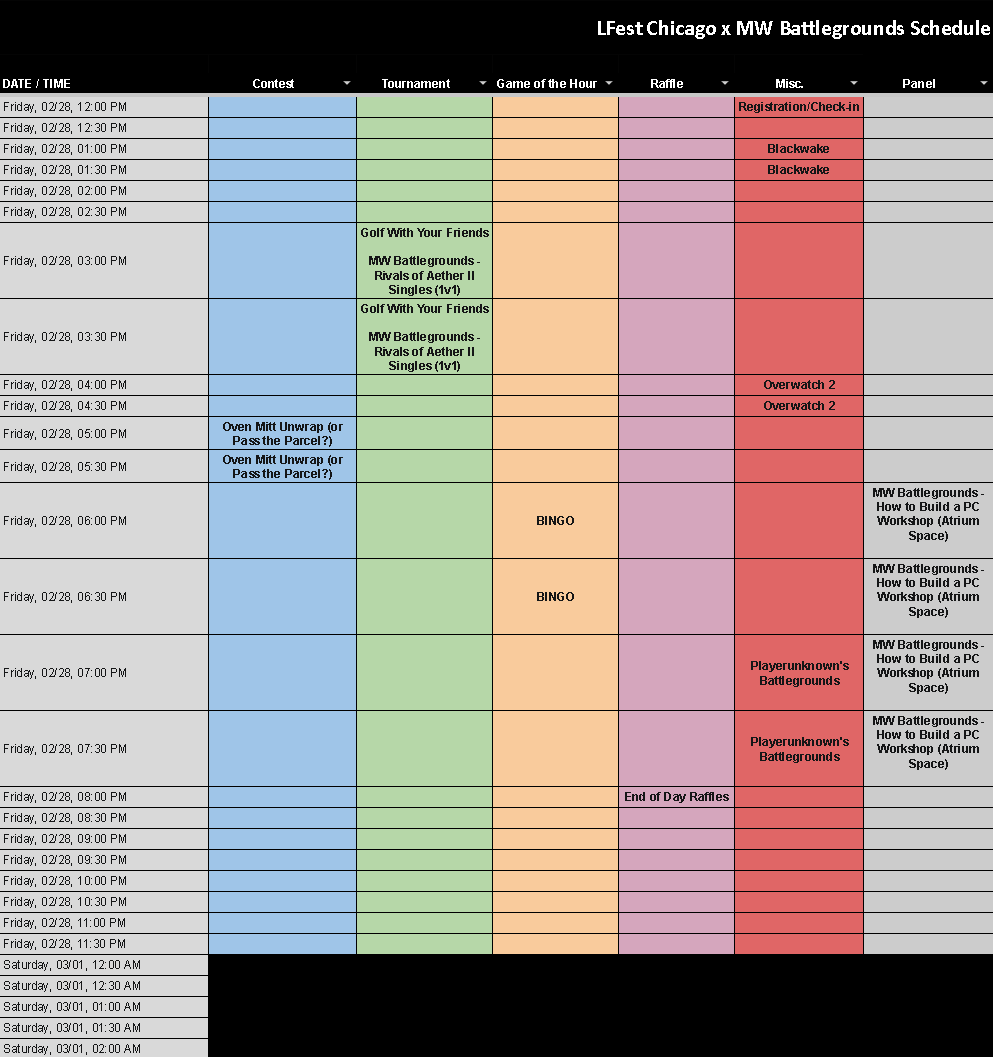 LANFestChicago's tweet photo. 🎮🔥 LANFest Chicago x Midwest Battlegrounds 2025 – Official Schedule is here!

Get ready for an epic weekend of gaming, tournaments &amp; prizes! 🏆💻 Don’t miss out—grab your tickets now! 🎟️ 👉 https://t.co/mq05CMwV0A

#LANFestChicago #MidwestBattlegrounds #Esports #GG https://t.co/ycAujvpgIn