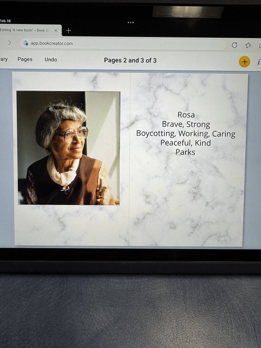 Mrs. Provencio had Ss write Diamanté poems about Rosa Parks using <a href="/BookCreatorApp/">Book Creator Team</a>!